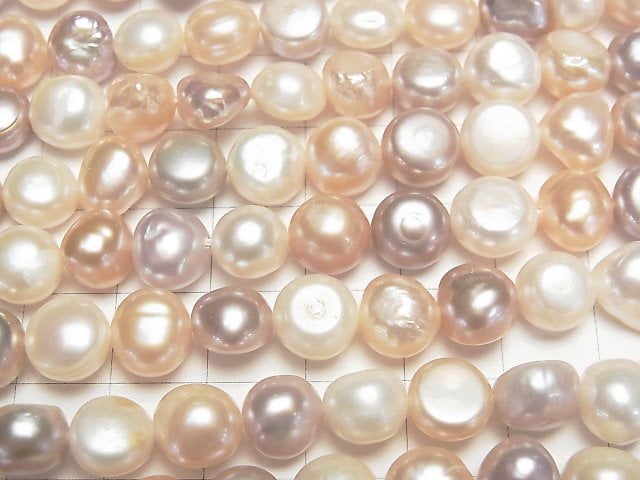 [Video] Fresh Water Pearl AA Potato-Baroque 8-9mm Natural color mix 1strand beads (aprx.13inch/33cm)