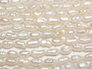 [Video] Fresh Water Pearl AA Baroque-Rice 7-9mm White 1strand beads (aprx.13inch/33cm)