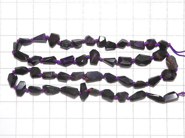 [Video][One of a kind] Sugilite AAA Faceted Nugget 1strand beads (aprx.17inch/43cm) NO.3