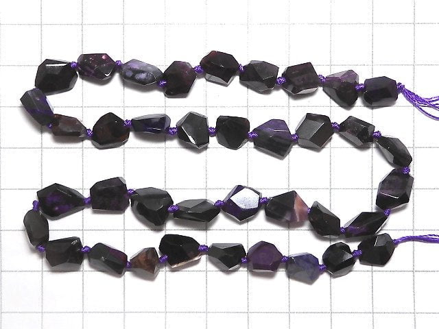 [Video][One of a kind] Sugilite AAA Faceted Nugget 1strand beads (aprx.16inch/40cm) NO.9