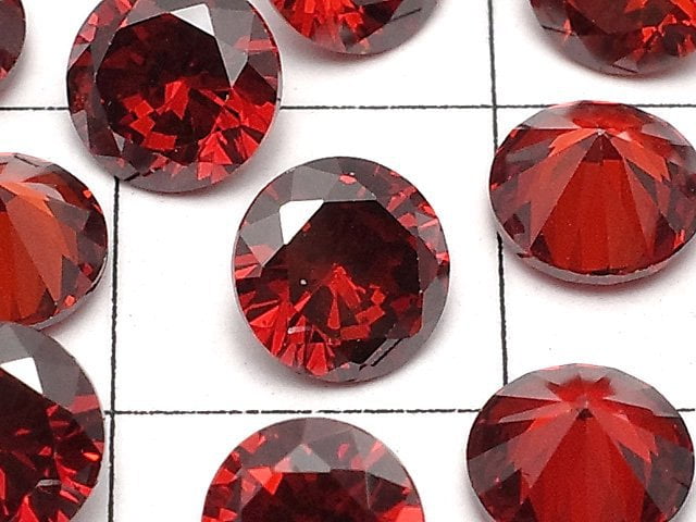 [Video] Cubic Zirconia AAA Loose stone Round Faceted 6x6mm [Garnet] 10pcs