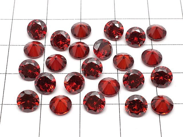 [Video] Cubic Zirconia AAA Loose stone Round Faceted 6x6mm [Garnet] 10pcs
