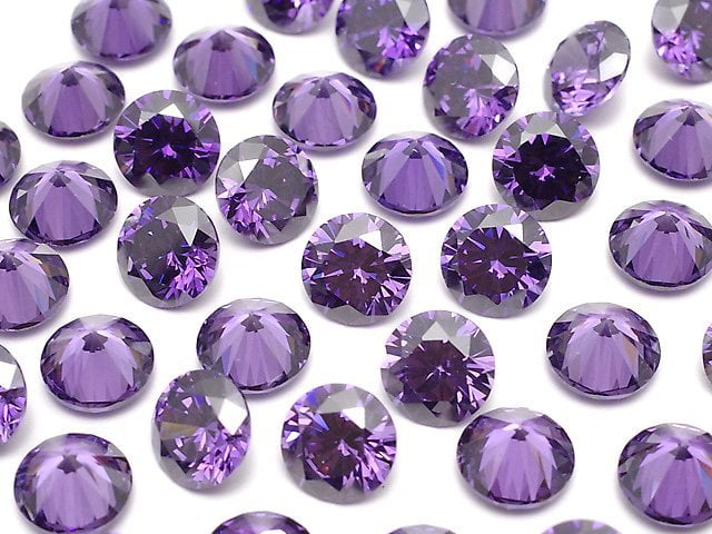[Video]Cubic Zirconia AAA Loose stone Round Faceted 6x6mm [Amethyst] 10pcs