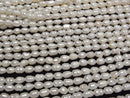 [Video] Fresh Water Pearl AA Rice-Baroque 6x4.5x4.5mm White 1strand beads (aprx.13inch/33cm)