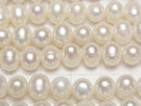 [Video] Fresh Water Pearl AA++ Potato 7-8mm White half or 1strand beads (aprx.15inch/38cm)