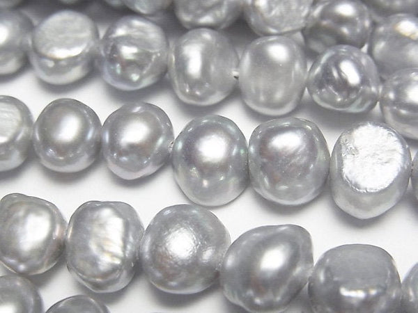 [Video] Fresh Water Pearl AA+ Potato 8mm Silver 1strand beads (aprx.13inch/33cm)