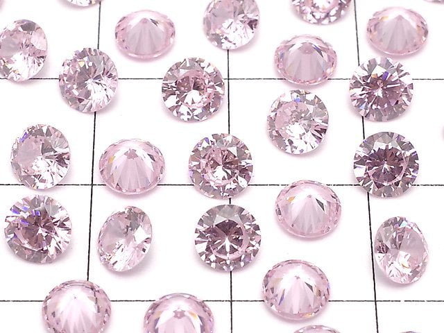 [Video] Cubic Zirconia AAA Loose stone Round Faceted 5x5mm [Pink] 10pcs