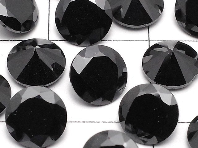 [Video] Cubic Zirconia AAA Loose stone Round Faceted 6x6mm [Black] 10pcs