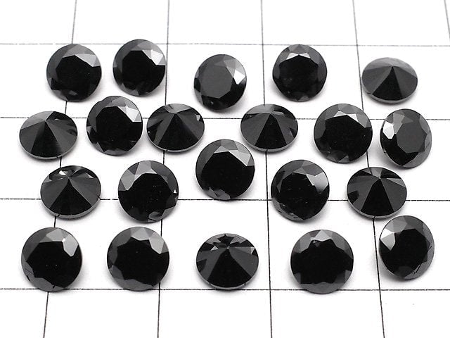 [Video] Cubic Zirconia AAA Loose stone Round Faceted 6x6mm [Black] 10pcs