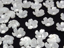 [Video] High Quality White Shell (Silver-lip Oyster) AAA 3D Flower 10mm Center Hole 4pcs