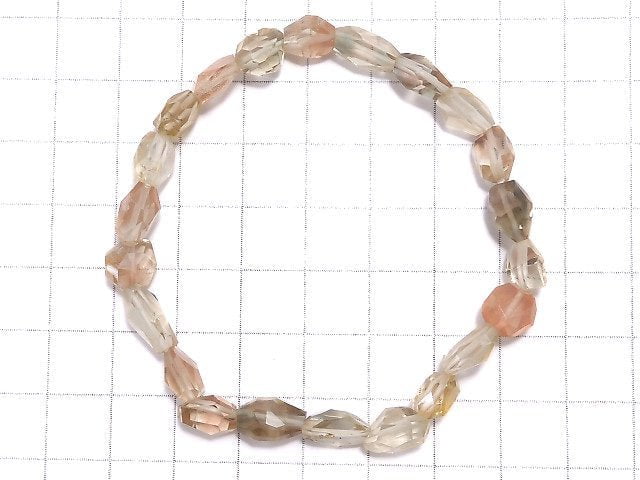 [Video][One of a kind] High Quality Oregon Sunstone AAA Faceted Nugget Bracelet NO.1