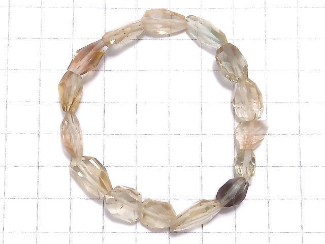 [Video][One of a kind] High Quality Oregon Sunstone AAA Faceted Nugget Bracelet NO.4