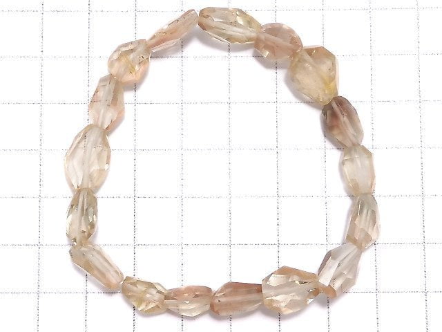 [Video][One of a kind] High Quality Oregon Sunstone AAA Faceted Nugget Bracelet NO.5