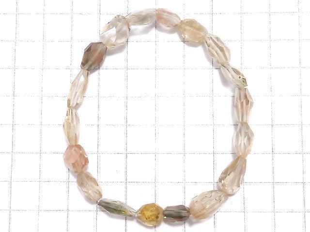 [Video][One of a kind] High Quality Oregon Sunstone AAA Faceted Nugget Bracelet NO.7