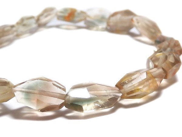 [Video][One of a kind] High Quality Oregon Sunstone AAA Faceted Nugget Bracelet NO.9