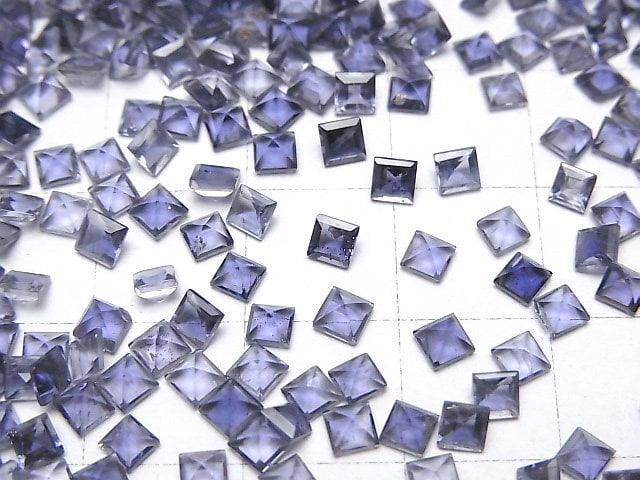 [Video]High Quality Iolite AAA Loose stone Square Faceted 3x3mm 10pcs