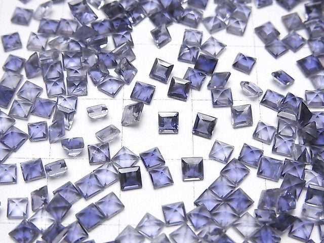 [Video]High Quality Iolite AAA Loose stone Square Faceted 3x3mm 10pcs