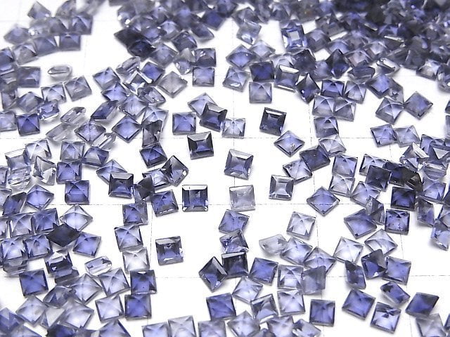 [Video]High Quality Iolite AAA Loose stone Square Faceted 3x3mm 10pcs