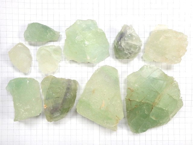 [Video][One of a kind] Green Fluorite Cluster 10pcs Set NO.1