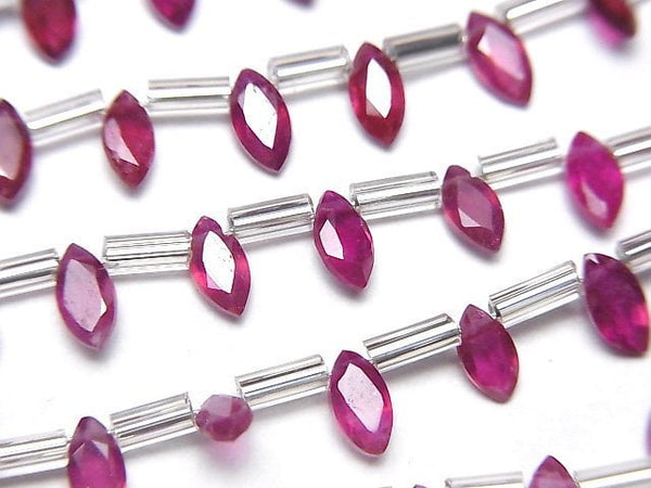 [Video]High Quality Ruby AAA- Marquise Faceted 6x3mm half or 1strand (18pcs)