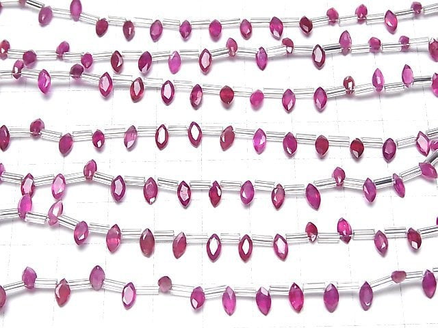 [Video]High Quality Ruby AAA- Marquise Faceted 6x3mm half or 1strand (18pcs)
