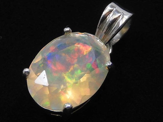 [Video][One of a kind] High Quality Opal AAA Faceted Pendant Silver925 NO.42