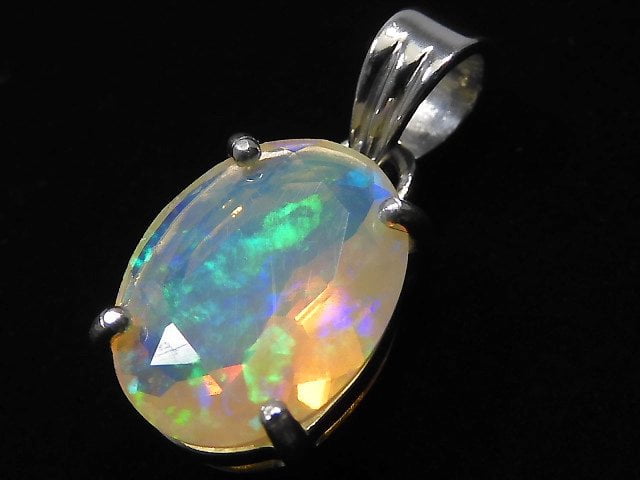[Video][One of a kind] High Quality Opal AAA Faceted Pendant Silver925 NO.43