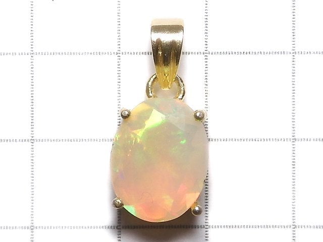 [Video][One of a kind] High Quality Opal AAA Faceted Pendant 18KGP NO.48