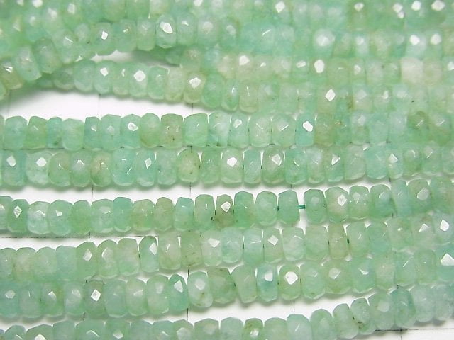[Video] Columbia Emerald AA++ Faceted Button Roundel half or 1strand beads (aprx.15inch/38cm)