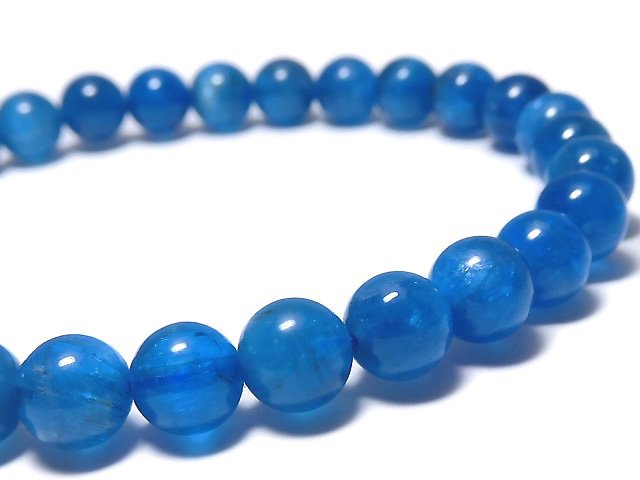 [Video][One of a kind] Blue Apatite Round 6.5mm Bracelet NO.17