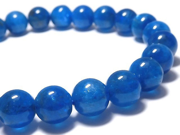 [Video][One of a kind] Blue Apatite Round 8mm Bracelet NO.29