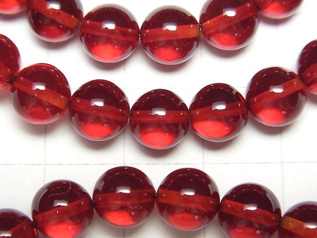 [Video] Red Amber Round 8mm Bracelet