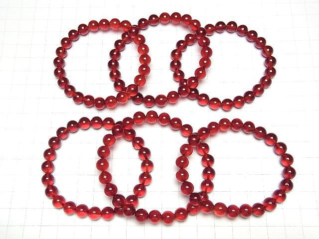 [Video] Red Amber Round 8mm Bracelet