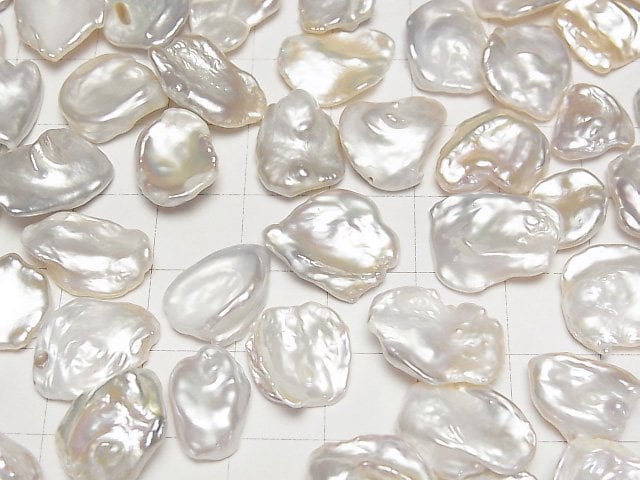 [Video] Fresh Water Pearl Keshi Pearl AA++ Loose stone Baroque (Petal) 12-17mm White 10pcs