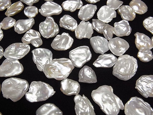 [Video] Fresh Water Pearl Keshi Pearl AA++ Loose stone Baroque (Petal) 12-17mm White 10pcs