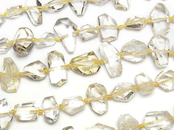 [Video] Unheated Citrine AAA- Faceted Nugget half or 1strand beads (aprx.15inch/38cm)
