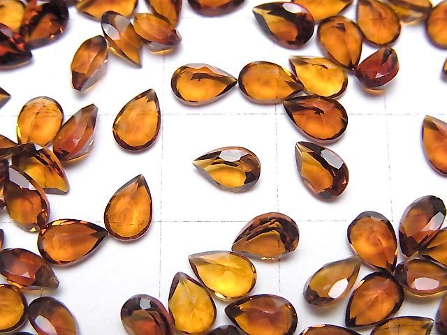 [Video]High Quality Madeira Citrine AAA Loose stone Pear shape Faceted 6x4mm 5pcs