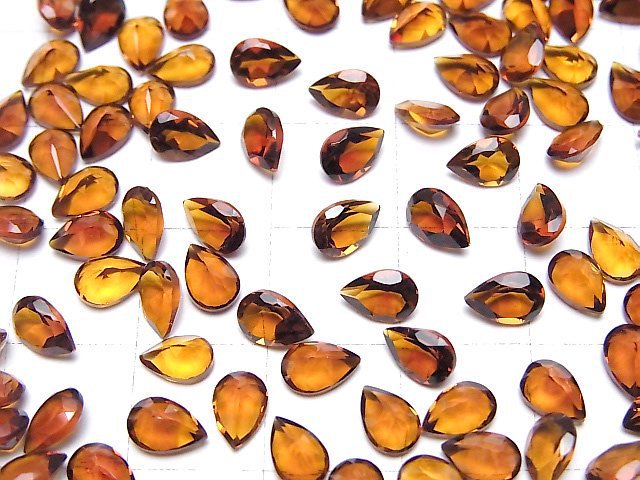 [Video]High Quality Madeira Citrine AAA Loose stone Pear shape Faceted 6x4mm 5pcs