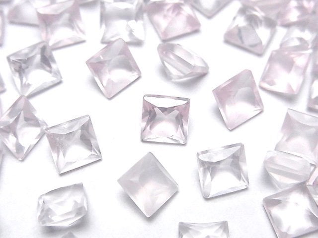 [Video]High Quality Rose Quartz AAA Loose stone Princess cut 6x6mm 5pcs