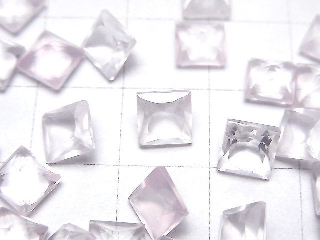 [Video]High Quality Rose Quartz AAA Loose stone Princess cut 6x6mm 5pcs