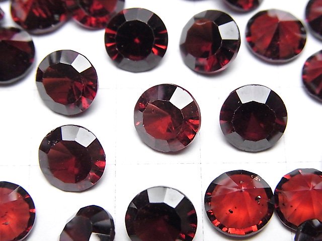 [Video]High Quality Mozambique Garnet AAA- Loose stone Round Concave Cut 8x8mm 2pcs