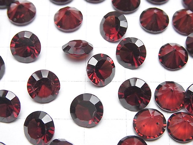 [Video]High Quality Mozambique Garnet AAA- Loose stone Round Concave Cut 8x8mm 2pcs