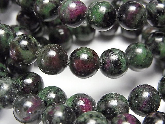 [Video]Ruby Inzoisite Round 8mm Bracelet