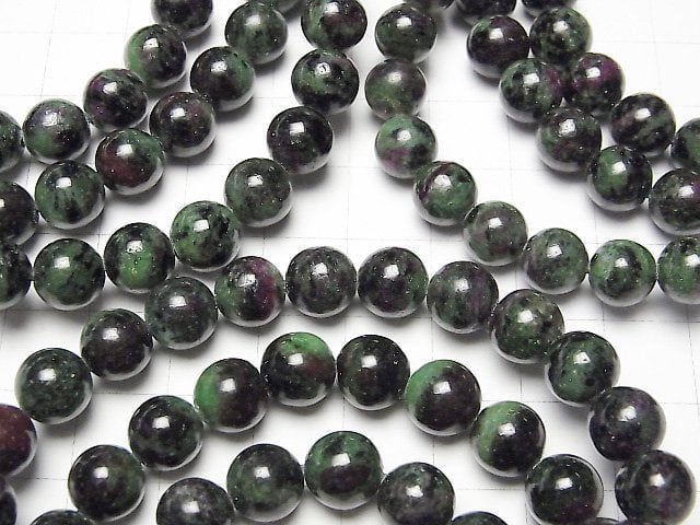 [Video]Ruby Inzoisite Round 8mm Bracelet