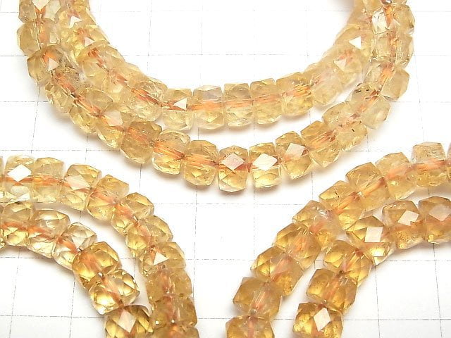 [Video]High Quality! Citrine AAA- Faceted Button Roundel 8x8x5mm [Light color] Bracelet