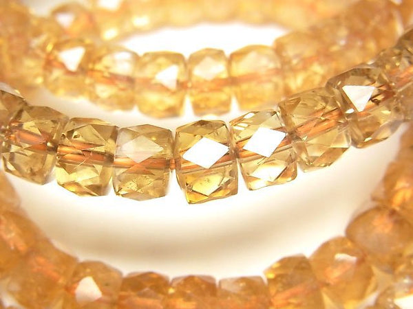 [Video]High Quality! Citrine AAA- Faceted Button Roundel 8x8x5mm Bracelet