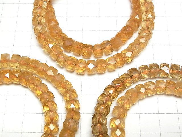 [Video]High Quality! Citrine AAA- Faceted Button Roundel 8x8x5mm Bracelet