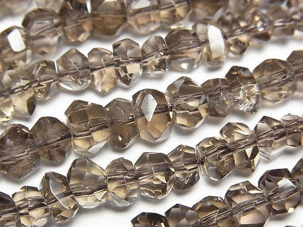 [Video]High Quality! Smoky Quartz AAA Faceted Nugget [Medium color] half or 1strand beads (aprx.15inch/38cm)