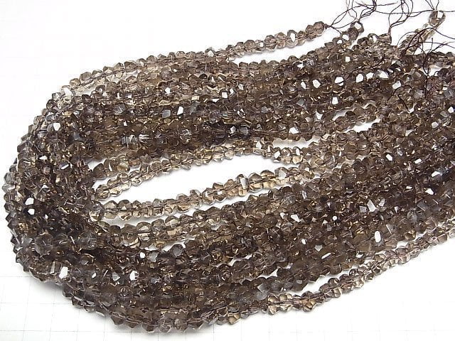 [Video]High Quality! Smoky Quartz AAA Faceted Nugget [Medium color] half or 1strand beads (aprx.15inch/38cm)