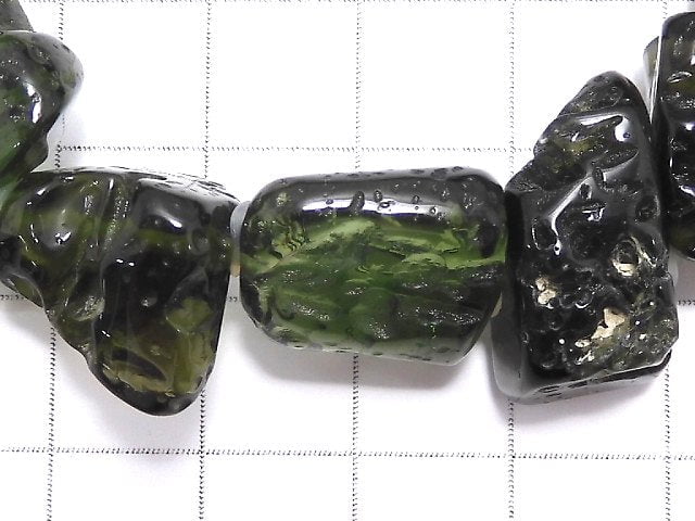[Video][One of a kind] Moldavite AAA Rough Nugget Bracelet NO.3